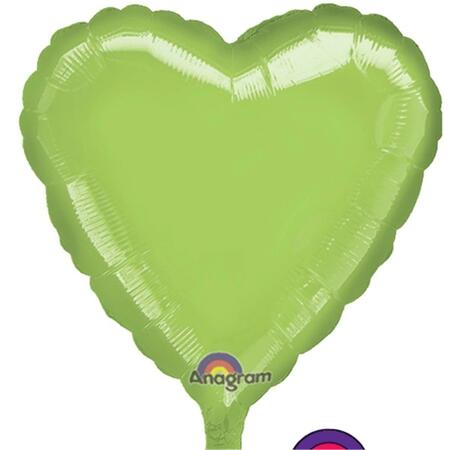 LOFTUS INTERNATIONAL 18 in. Metallic Lime Green HX Heart Balloon, 2PK A0-7127
